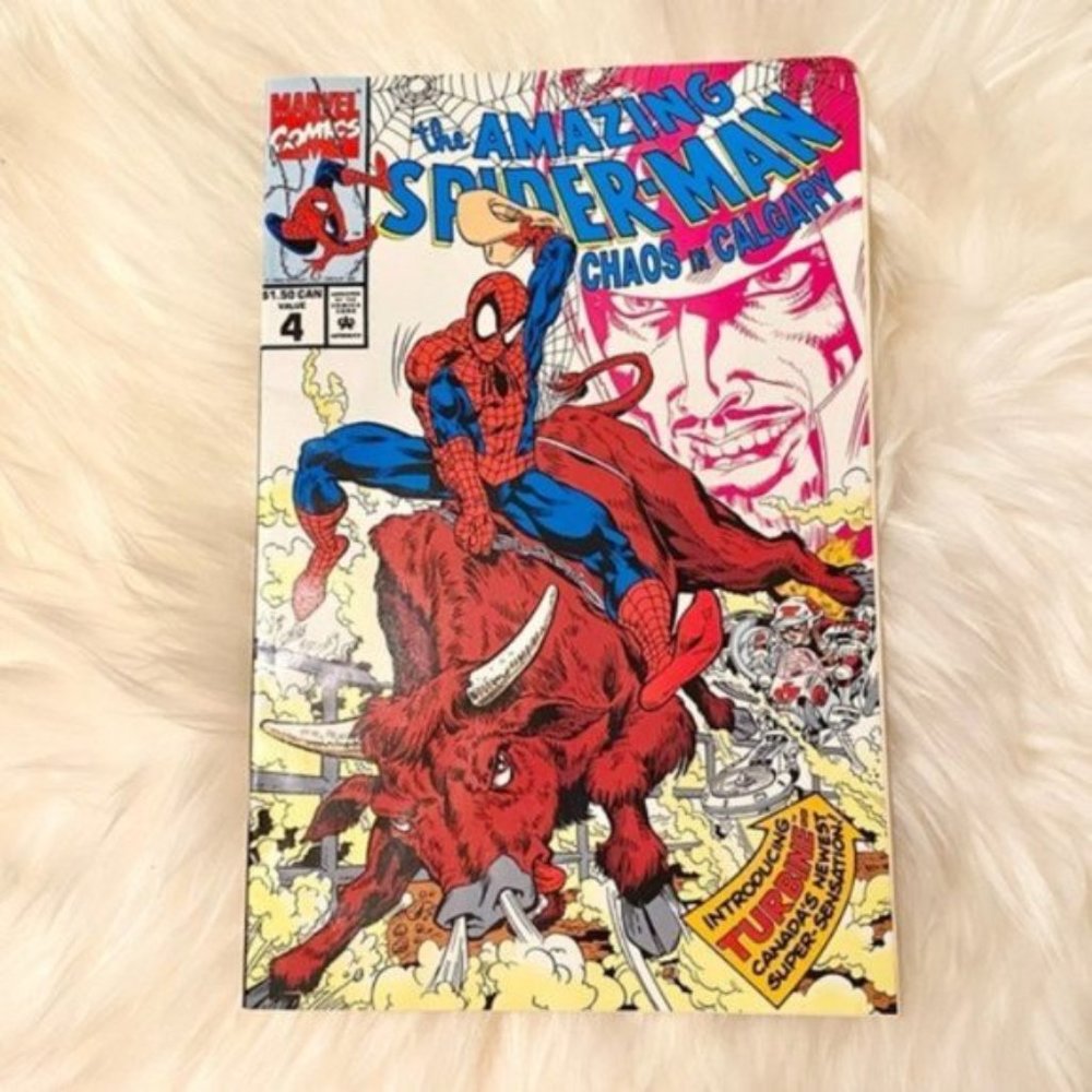 SpiderMan 1992 vintage Chaos in Calgary comic book Marvel Canada